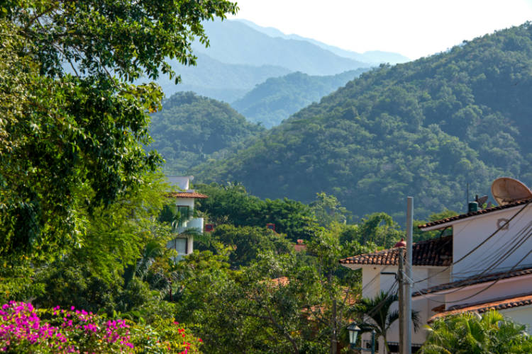 Sierra Madre mountains with residences