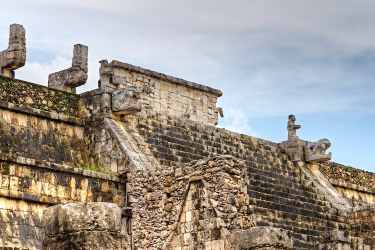 Stone Carvings of animals and snakes at Chichen Itza