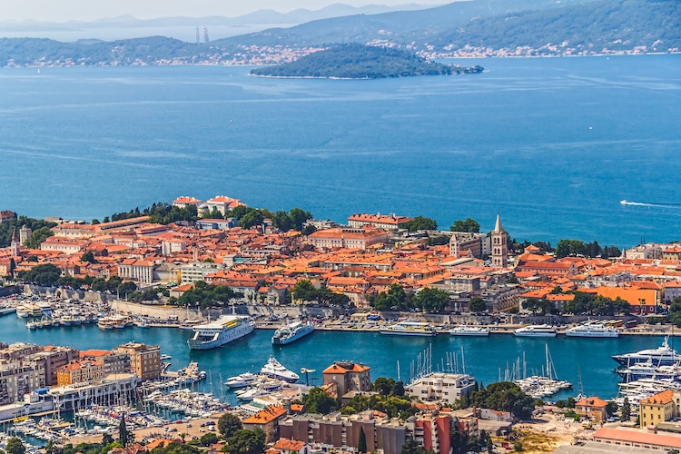 Aerial shot of Zadar old town